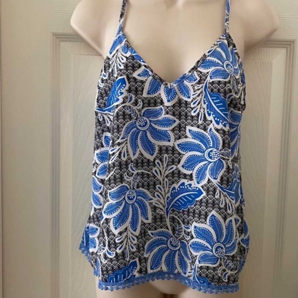 Lac Bleu | Floral Spaghetti Strap Tank Top | Racerback | Women's | Small